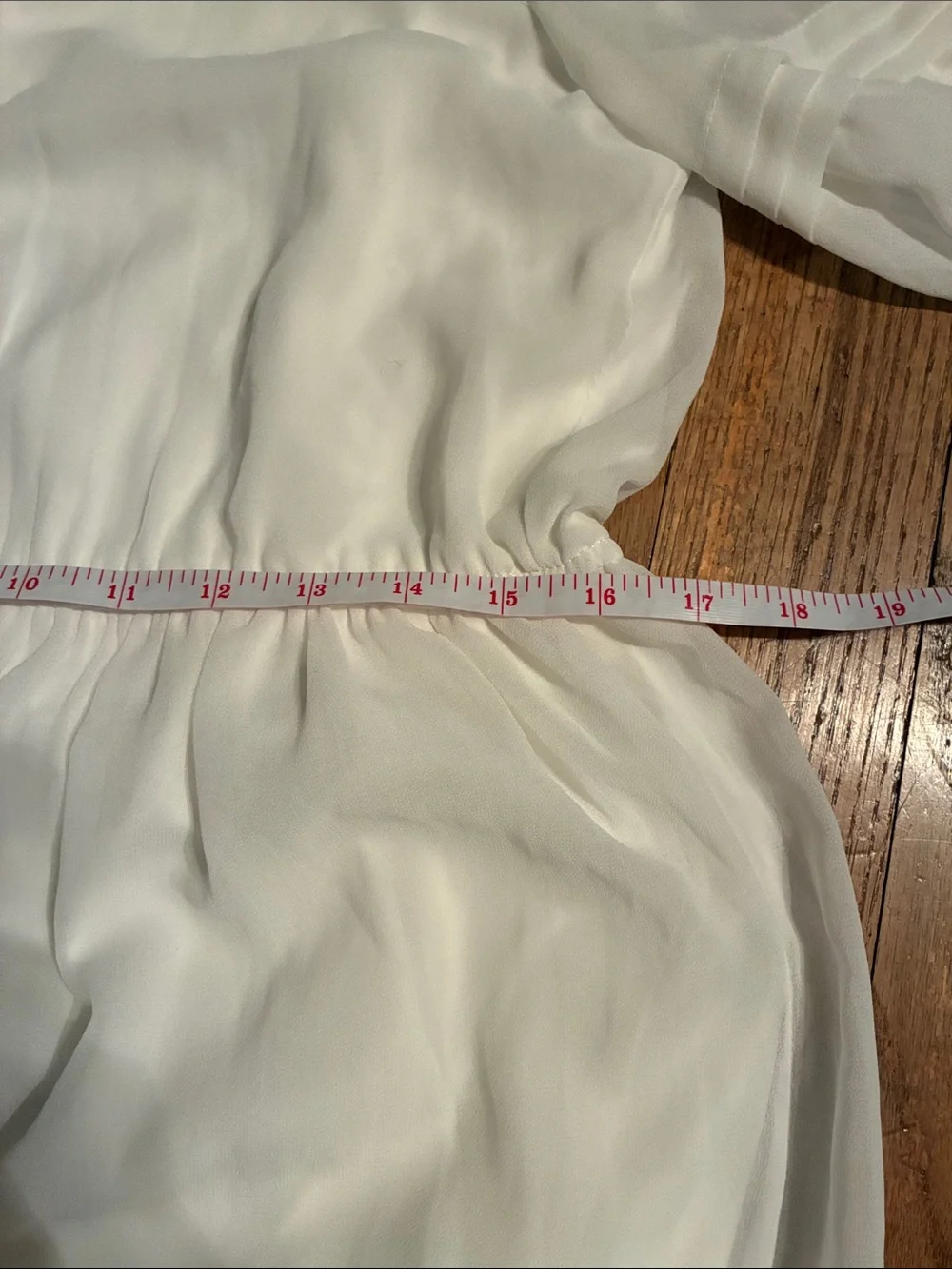 Women's Off-White Long-Sleeve Chiffon Tiered Maxi Dress with Elastic Waist - Picture 11 of 16